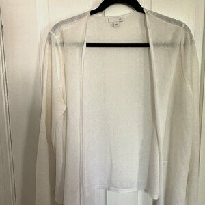 J Jill white cardigan sweater size S